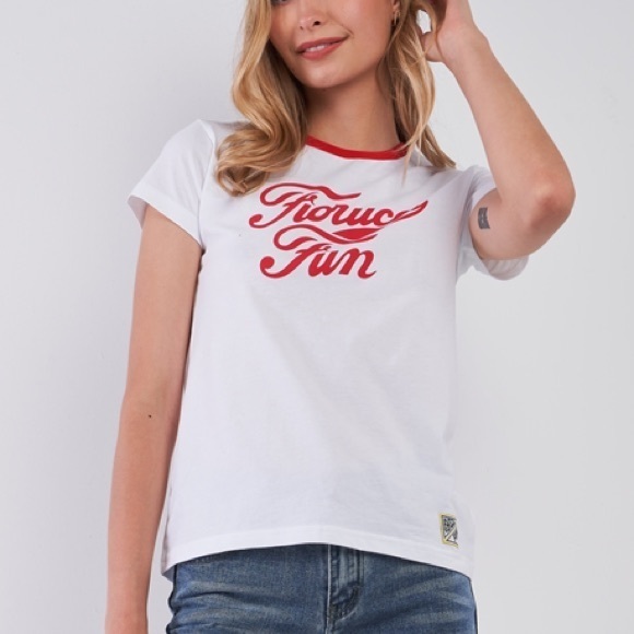Authentic Fiorucci Fun Graphic Tee White/Red  Sz Small New Boutique - Picture 3 of 5
